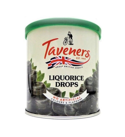 Taveners Liquorice Drops Tins
