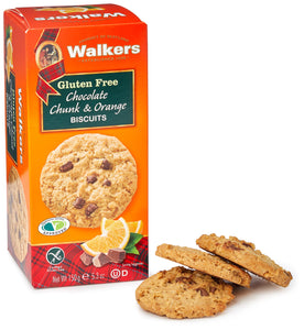 Walkers Gluten Free Chocolate Chunk & Orange Biscuits