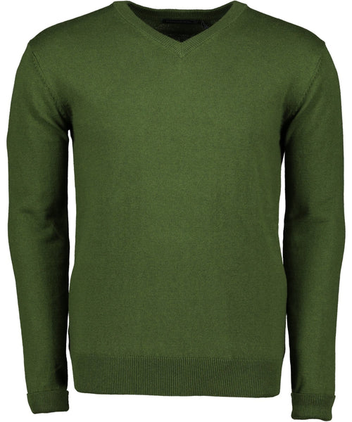 IrelandsEye Men’s Soft Touch V Neck Sweater - Greenery
