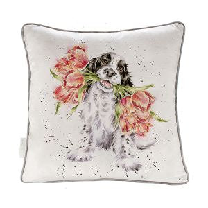 Wrendale Pillow - Blooming With Love Dog