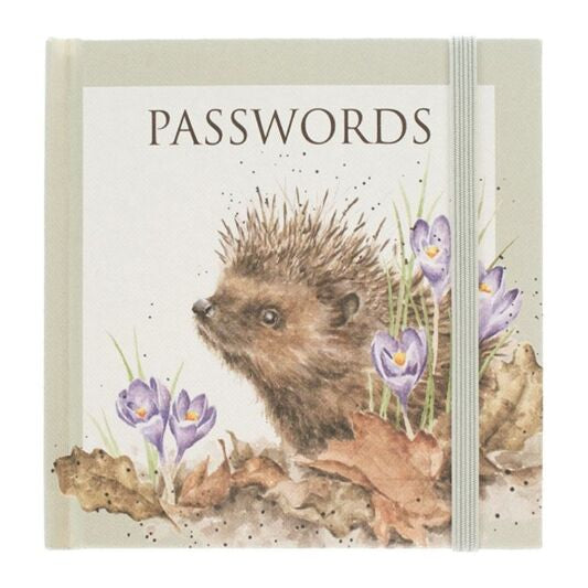 Wrendale Password Book - New Beginnings Hedgehog
