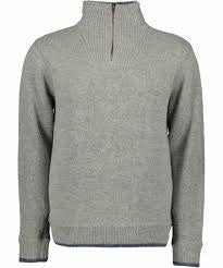 IrelandsEye Men's Half Zip Sweater Grey Smoke