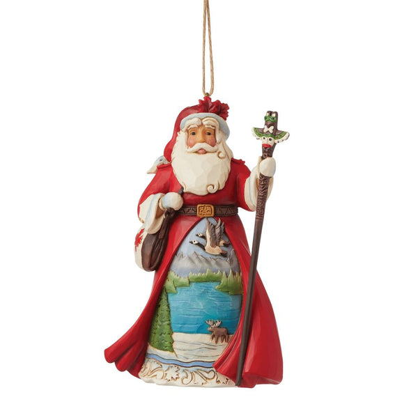 Jim Shore Canadian Santa with Moose Hanging Ornament