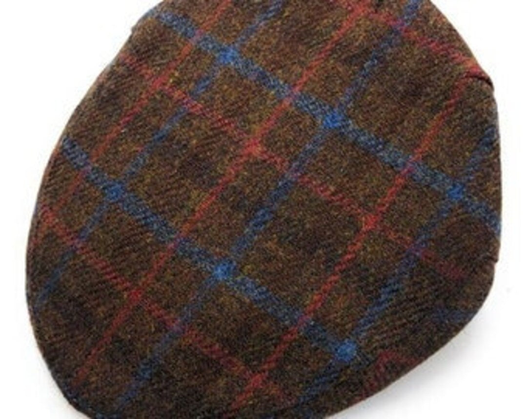 Glen Appin Country Flat Cap - Brown With Red/Blue Check