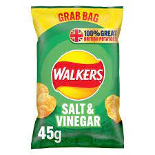 Walkers Crisps Salt & Vinegar Grab Bag - 45g