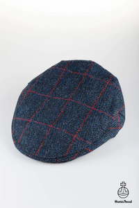 Glen Appin Country Flat Cap - Blue With Red Check
