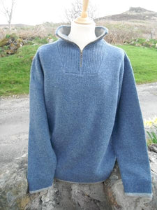 IrelandsEye Men's Half Zip Sweater Blue Stone