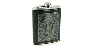 Glen Appin Metal Hip Flask with Embossed Stag Design