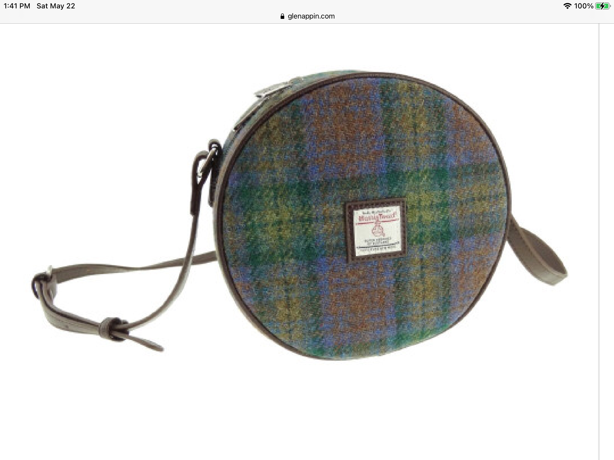 Glen Appin Harris Tweed Bannock Round Bag