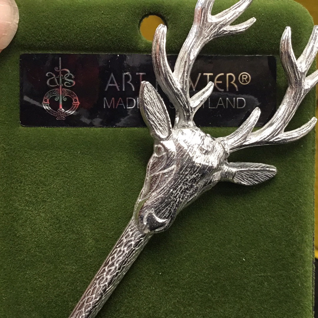 Art Pewter Celtic Stag Pin